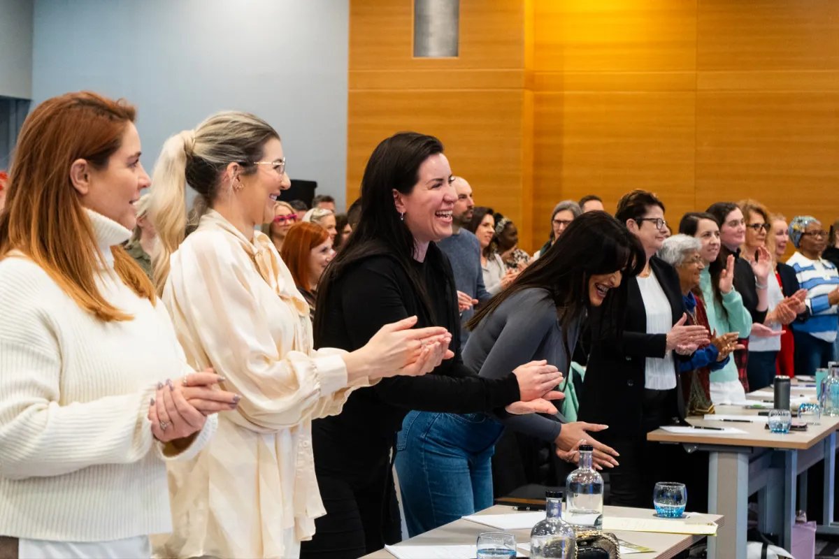 Business owners applauding at a BBE training day